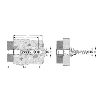 Дюбели универсальные в комплекте с саморезами ЗУБР 61 x 10 мм, 4 шт. 4-301196-10-061