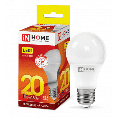 Лампа светодиодная LED-A60-VC 20Вт 230В Е27 3000К 1800Лм IN HOME 4690612020297