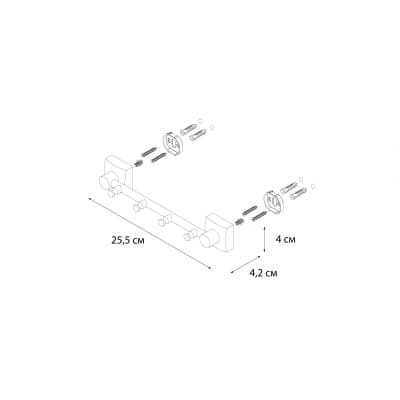 Планка FIXSEN Kvadro 4 крючка (FX-61305-4)