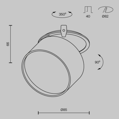 Точечный светильник Maytoni Onda DL024-12W3K-BMG