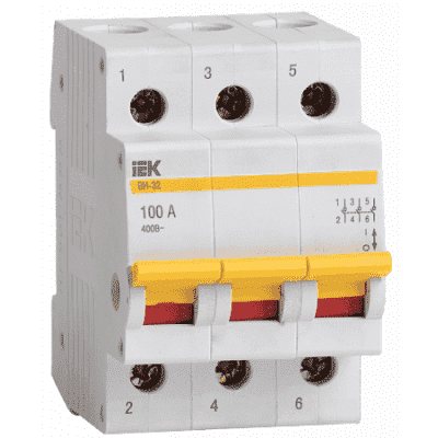 Выключатель нагрузки (мини-рубильник IEK) ВН-32 3Р 100А MNV10-3-100