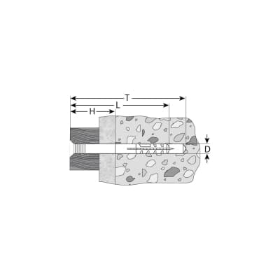 Дюбель-гвоздь полипропиленовый с потайным бортиком ЗУБР 80 x 6 мм, 70 шт. 4-301345-06-080