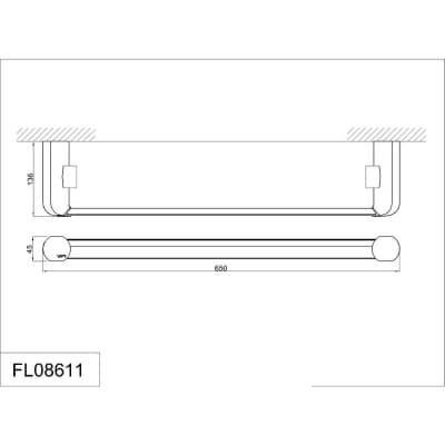 Полка стеклянная с бортиком RUSH Flores (FL08611)