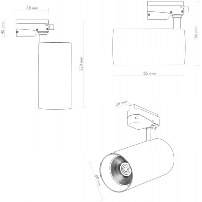 Трековый светильник Denkirs SOLID KOPER DK6455-BK