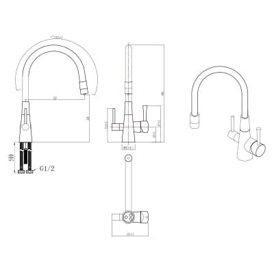 Смеситель Lemark Comfort (LM3075BN) для кухни  с подключением к фильтру с питьевой водой