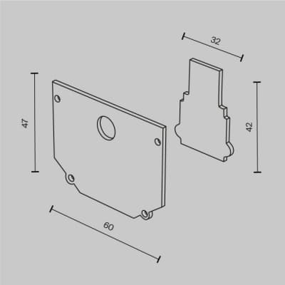 Заглушка Maytoni Accessories for tracks Exility TRA034EC-SCH-42B