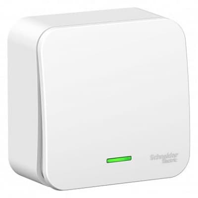 Выключатель одноклавишный Schneider Electric Blanca с подсветкой 6А, 250B, изолир. пластина Белый BLNVA061111