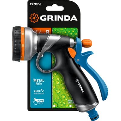 GRINDA PROLine RM-8, 8 режимов, курок сзади, пистолет поливочный металлический с TPR 8-427143_z02