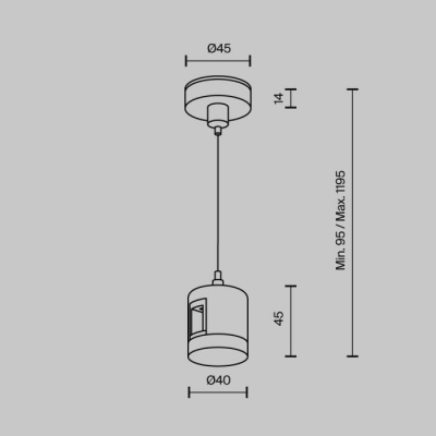 Подвес тросовый Maytoni Accessories for tracks Flarity TRA157SW-IPC1-B