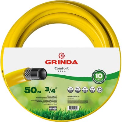 Шланг садовый GRINDA O 3/4" х 50 м, 25 атм., 3-х слойный, армированный, COMFORT, 8-429003-3/4-50_z02