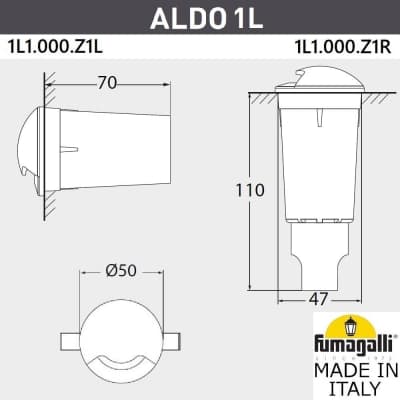 Грунтовый светильник FUMAGALLI ALDO 1L 1L1.000.000.AXZ1L