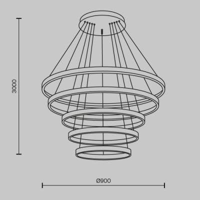 Подвесной светильник Maytoni Rim MOD058PL-L200BK