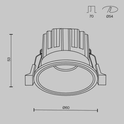 Точечный светильник Maytoni Round DL058-7W4K-BS