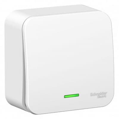 Выключатель одноклавишный Schneider Electric Blanca с подсветкой 10А, 250B, изолир. пластина Белый BLNVA101111