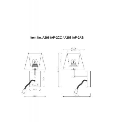 Бра Artelamp Elba A2581AP-2AB