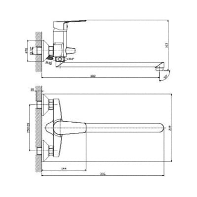 Смеситель для ванны Rossinka S (S35-33)