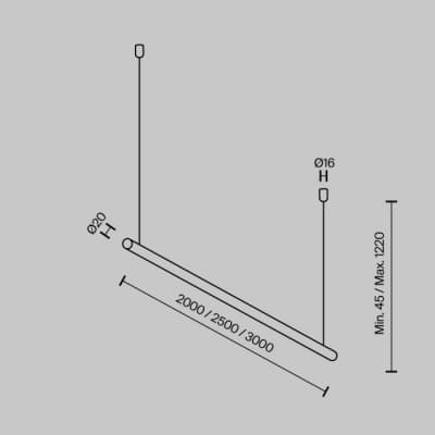 Подвес для штанги Maytoni Accessories for system Parity TRA130SWK-B