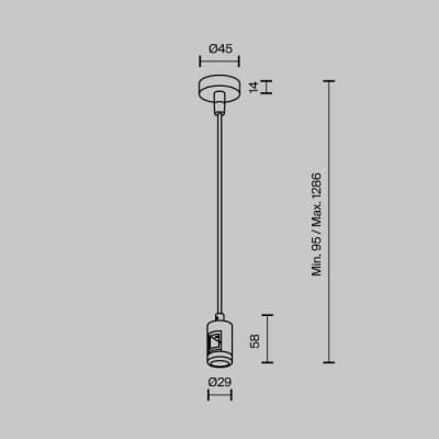 Подвес тросовый Maytoni Accessories for tracks Flarity TRA157SW-B1-BS