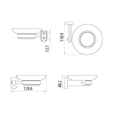 Мыльница стеклянная с настенным держателем Lemark Omega (LM3143C)