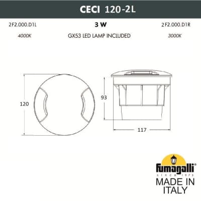 Грунтовый светильник FUMAGALLI CECI 120-2L 2F2.000.000.LXG1L