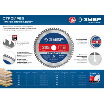 ЗУБР Стройрез 185х20мм 40Т, диск пильный по строительной древесине 36931-185-20-40
