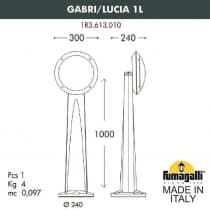 Садовый светильник-столбик FUMAGALLI GABRI/LUCIA 1L 1R3.613.010.WYE27