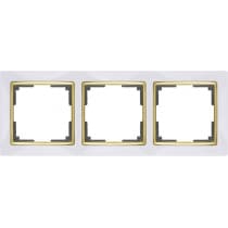Рамка на 3 поста Werkel Snabb WL03-Frame-03-white-GD белый/золото 4690389083921