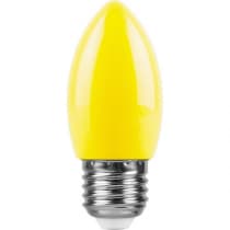 Лампа светодиодная FERON LB-376, C35 (свеча), 1W 230V E27 (желтый) 25927