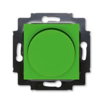 Диммер поворотно-нажимной, 60-600Вт, R ABB EPJ Levit зелёный / дымчатый чёрный