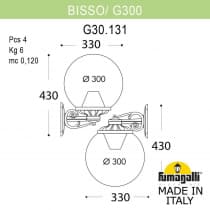 Светильник уличный настенный FUMAGALLI BISSO/G300 G30.131.000.VZF1RDN