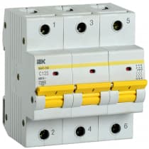 Автоматический выключатель IEK ВА47-150 3Р 125А 15кА х-ка C MVA50-3-125-C