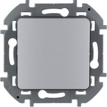 Переключатель кнопочный одноклавишный Legrand Inspiria для скрытого монтажа, цвет "Алюминий", номинальный ток 6 А, напряжение ~250В  673692