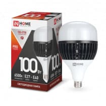 Лампа светодиодная LED-HP-PRO 100Вт 230В E27 с адаптером Е40 6500К 9000Лм IN HOME 4690612035697