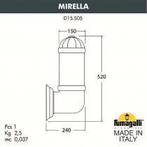 Светильник уличный настенный FUMAGALLI MIRELLA D15.505.000.VXF1R.FC1