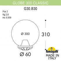 Уличный фонарь на столб FUMAGALLI GLOBE 300 Classic G30.B30.000.VXF1R